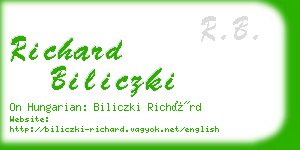 richard biliczki business card